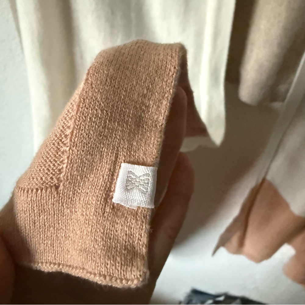 Zestt Travel Scarf Cream, Pink and Tan, OS, Oragnic Cotton - Picture 4 of 8